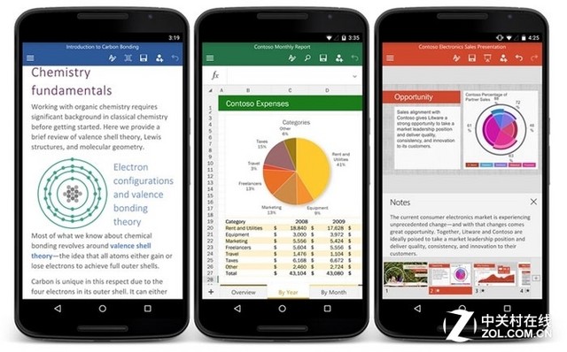 微软发布安卓版office软件；免费下载